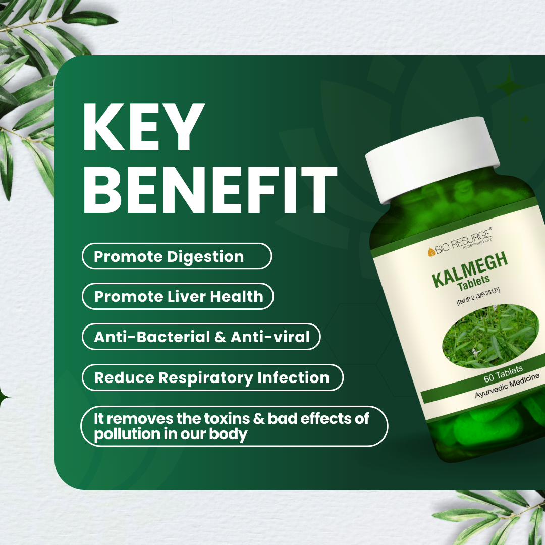 Kalmegh Tablet | Natural Liver Supplement | Liver Detox | Ayurvedic Medicine to Purify Liver  & Rid bad bacteria |  750 mg each tablet (60 tablets): One piece MRP (Inclusive of all taxes):Rs.280/- Net Weight 45gm/