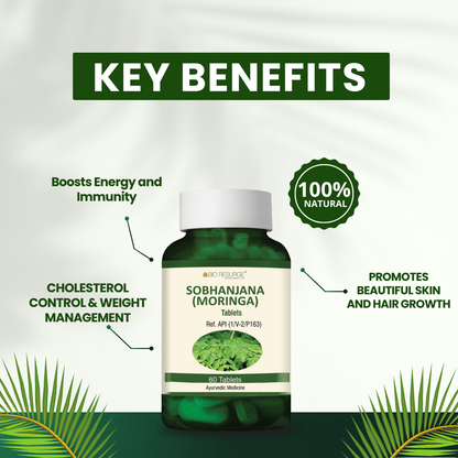 Sobhanjana Moringa Capsules – Helpful For Prevention and  Inflammation & Microbial.  (60 Tablets): One piece MRP (Inclusive of all taxes):Rs.300/- Net Weight 45gm/