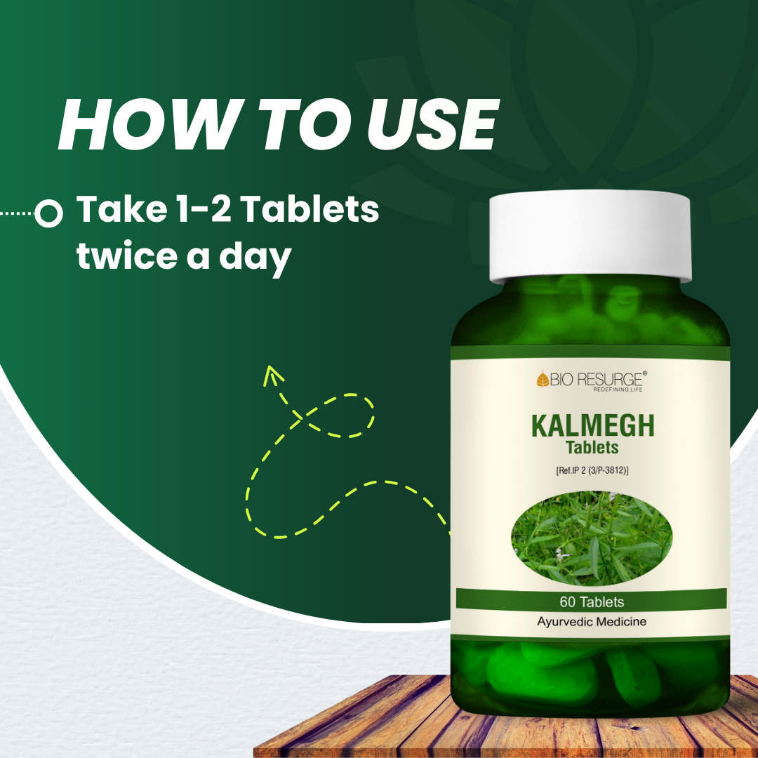 Kalmegh Tablet | Natural Liver Supplement | Liver Detox | Ayurvedic Medicine to Purify Liver  & Rid bad bacteria |  750 mg each tablet (60 tablets): One piece MRP (Inclusive of all taxes):Rs.280/- Net Weight 45gm/