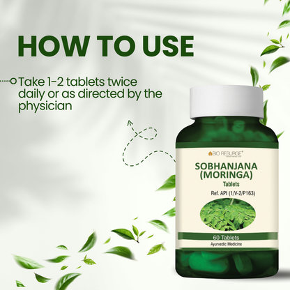 Sobhanjana Moringa Capsules – Helpful For Prevention and  Inflammation & Microbial.  (60 Tablets): One piece MRP (Inclusive of all taxes):Rs.300/- Net Weight 45gm/