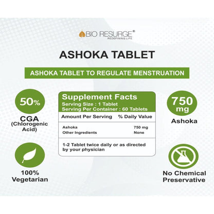 Bio Resurge Ashoka Tablets ;- Supports to heal hemorrhoids