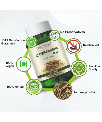 Bio Resurge Ashwagandha &  Safed Musli REDUCE STRESS AND INCREASE SPERM COUNT Tablet -750 mg (120 Tablets):  MRP(Inclusive of all taxes):Rs.560/- Net Weight 90gm/
