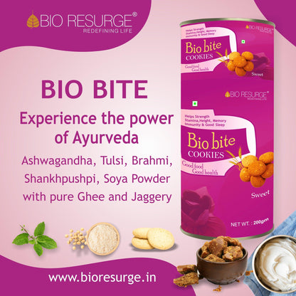 Bio Resurge Healthy Biscuits meeting your Nutritional Requirements : One piece MRP (Inclusive of all taxes):Rs.140/- Net Weight 100gm