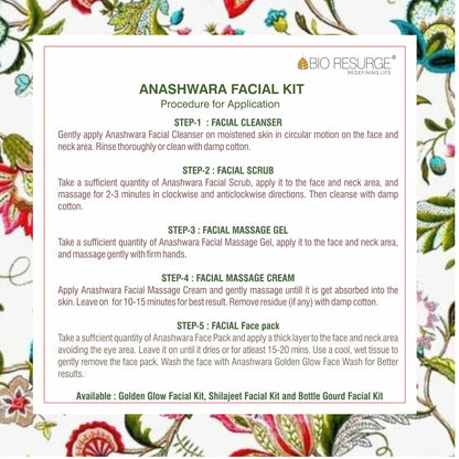 Anashwara  Golden Glow  Facial Kit –  5 Step Radiance Ritual