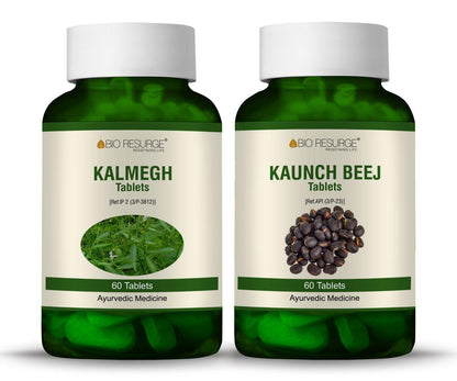 Bio Resurge Kaunch Beej & Kalmegh Tablets BOOST ENDURANCE & DETOX LIVER -750 mg (120 Tablets) : One piece MRP (Inclusive of all taxes): Rs.560.00/- Net Weight 90gm