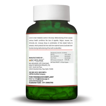 Livosurg - Liver Detox Capsule  | With Milk Thistle | Natural Liver Detox: One piece MRP (Inclusive of all taxes):Rs.470/- Net Weight 27gm